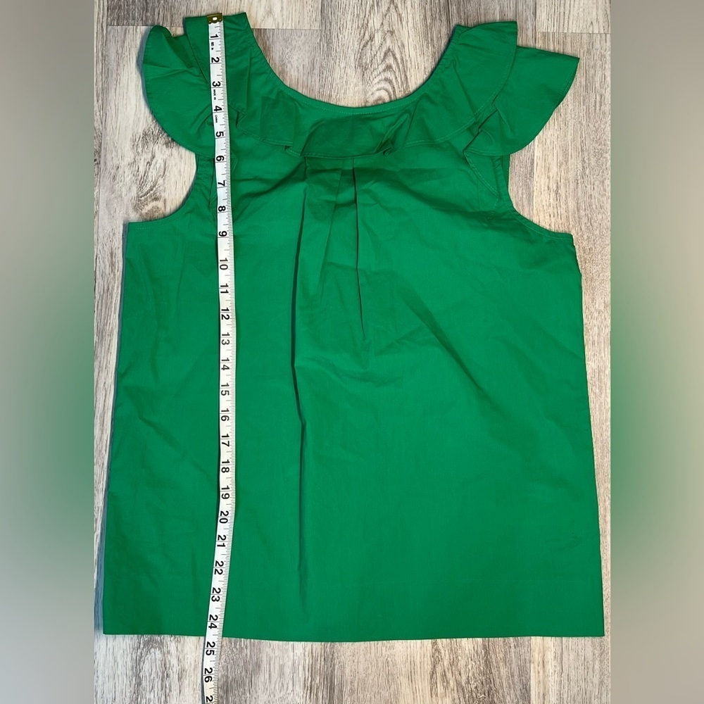 J. Crew Flutter Sleeve Blouse size 4 Kelly Green - Picture 4 of 6
